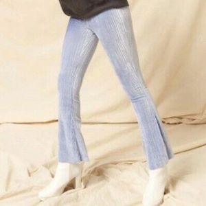 Velvet Textured Blue Flare Pants— Urban Outfitters